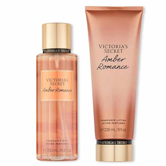 VS Victoria's Secret Amber Romance Fragrance Lotion and Mist Set NEW - Picture 1 of 6